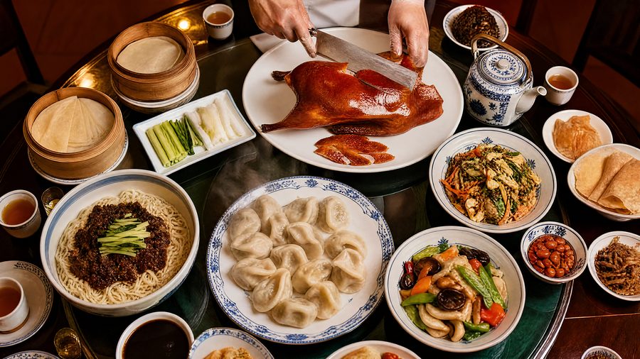 Platos de la cocina regional china en una mesa